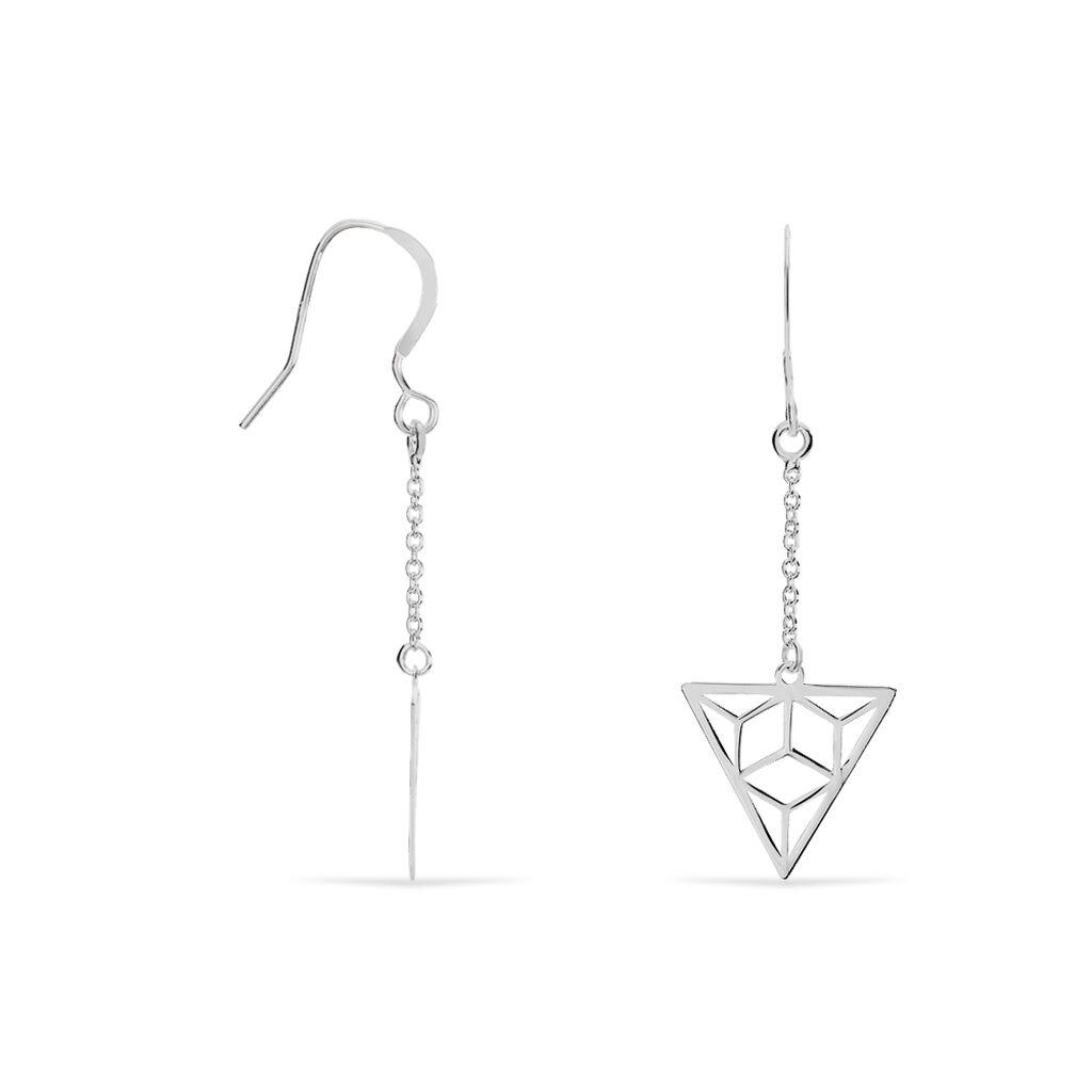 Boucles D'oreilles Pendantes Fidela Argent Blanc - Boucles d'oreilles fantaisie Femme | Histoire d’Or