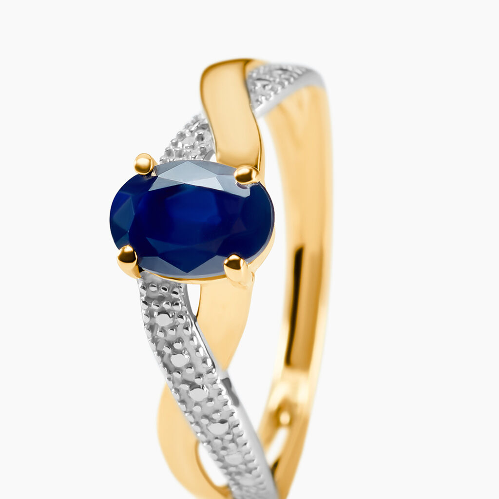 Bague Sybil Or Jaune Saphir - Bagues solitaires Femme | Histoire d&rsquo;Or