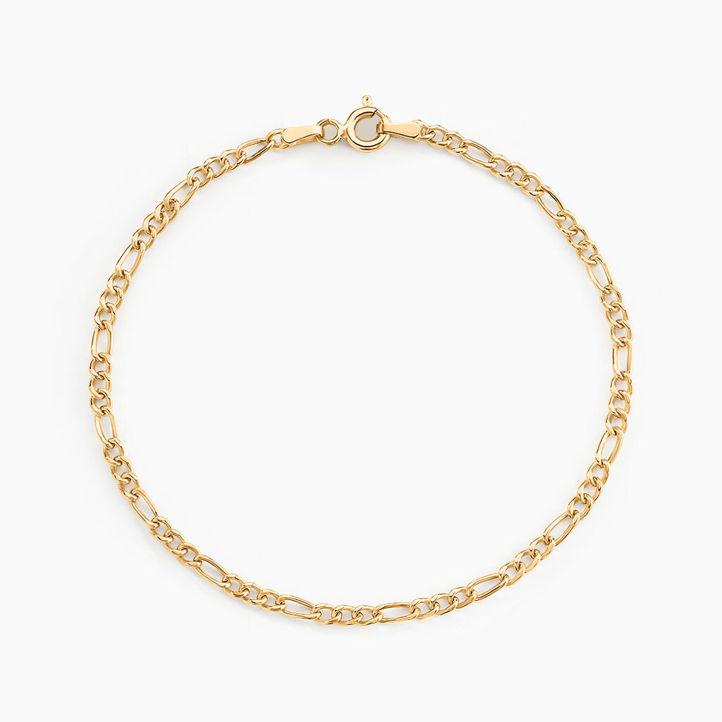 Bracelet Or Jaune Caméo Maille Alternée 1/3 - Bracelets chaîne Femme | Histoire d’Or