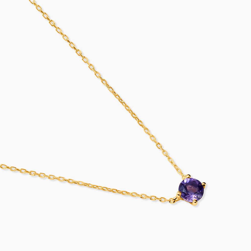 Collier Safae Or Jaune Am&eacute;thyste - Colliers Femme | Histoire d&rsquo;Or