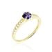 Bague Carrol Or Jaune Améthyste Oxyde De Zirconium - Bagues solitaires Femme | Histoire d’Or