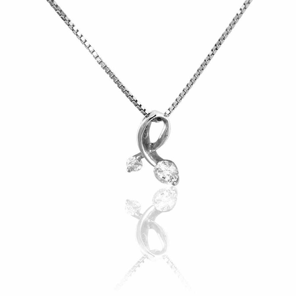 Collier Briaga Argent Blanc Oxyde De Zirconium - Id&eacute;es cadeaux Femme | Histoire d&rsquo;Or