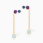 Boucles D'oreilles Pendantes Amaranta Or Jaune Topaze Am&eacute;thyste - Boucles d'oreilles pendantes Femme | Histoire d&rsquo;Or