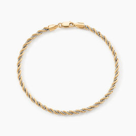 Bracelet Jerry Maille Corde Et Venitienne Or Bicolore - Bracelets chaîne Femme | Histoire d’Or