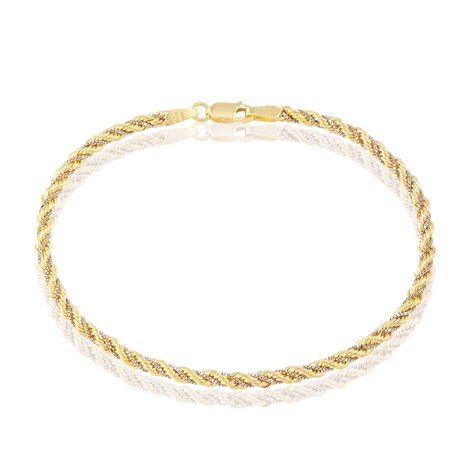 Bracelet Jerry Maille Corde Et Venitienne Or Bicolore - Bracelets chaîne Femme | Histoire d’Or