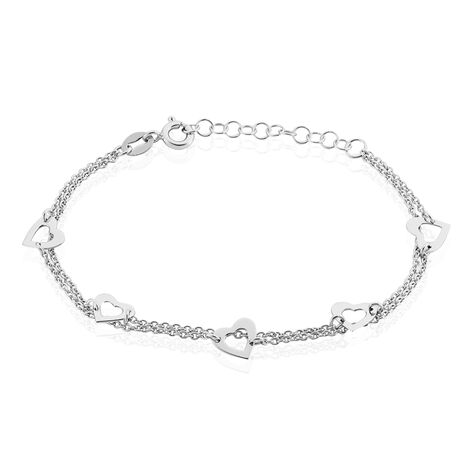 Bracelet Suzy Argent Blanc - Bracelets Coeur Femme | Histoire d’Or