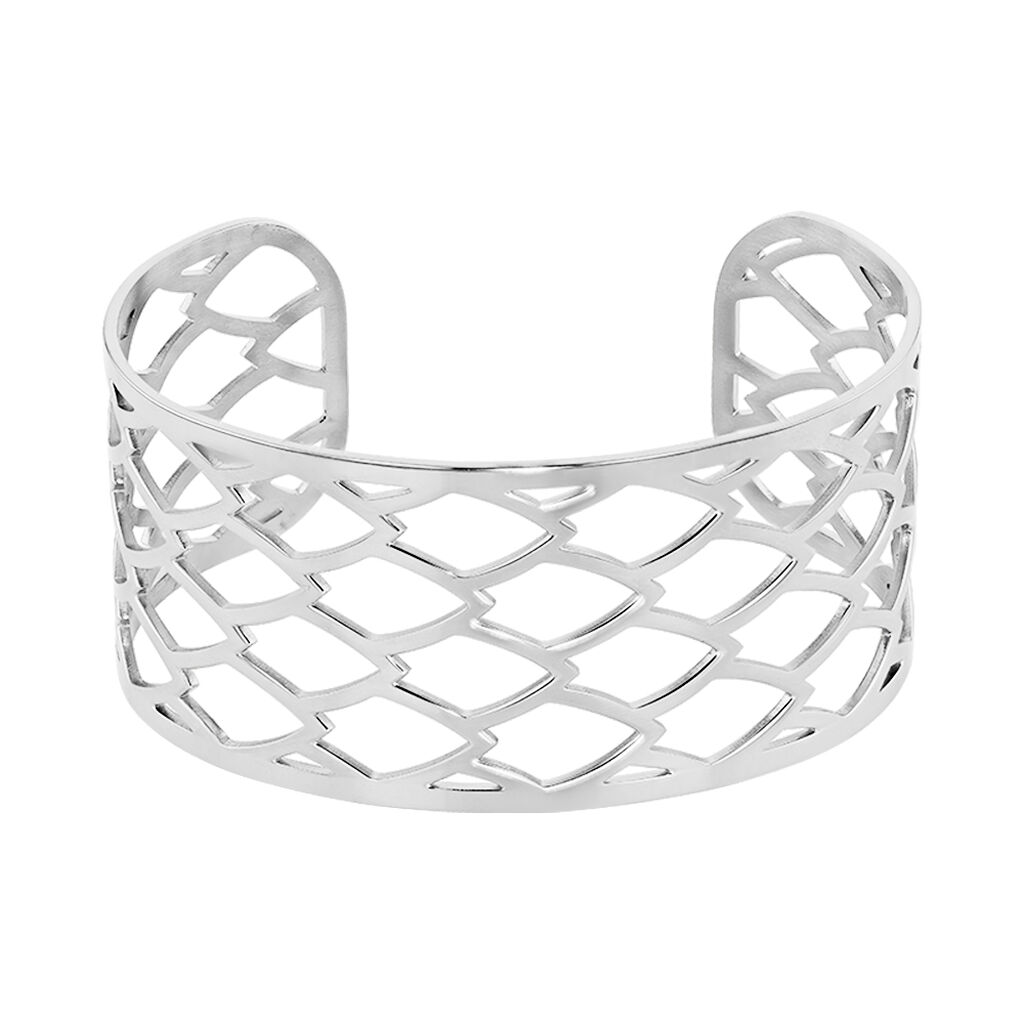 Bracelet Jonc Acier Blanc - Bracelets joncs Femme | Histoire d’Or