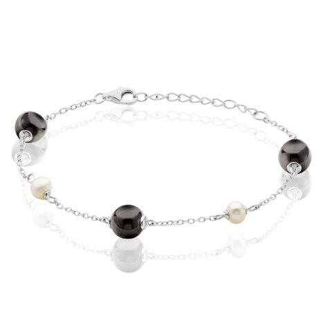 Bracelet Lucia Cera Argent Blanc Perle De Culture Et Céramique - Bracelets Femme | Histoire d’Or