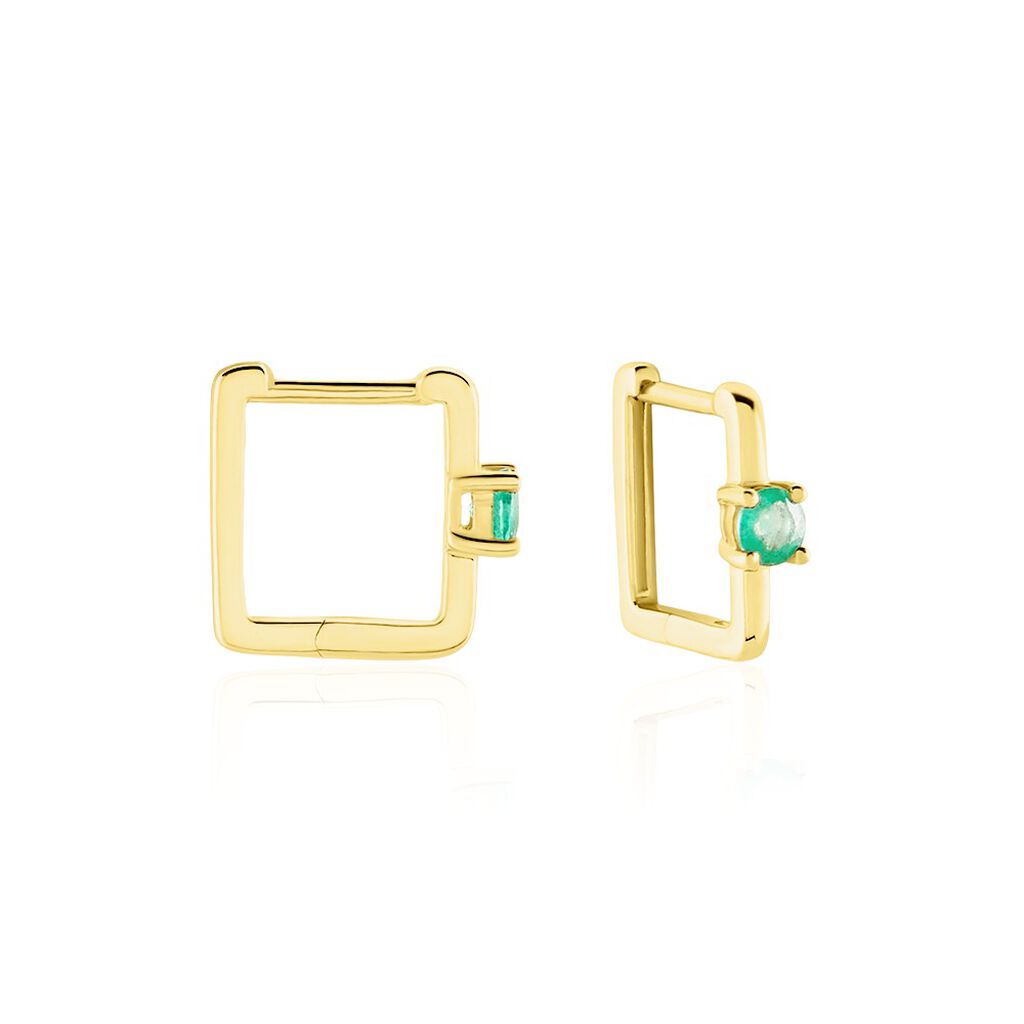 Créoles Harmonie Or Jaune Emeraude