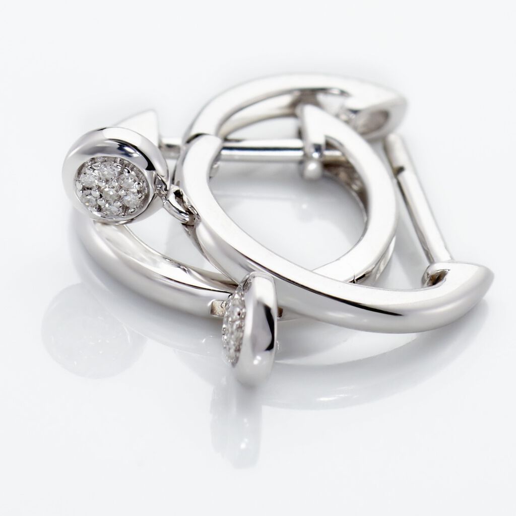 Créoles Or Blanc Mairenn Diamants - Boucles d'oreilles créoles Femme | Histoire d’Or