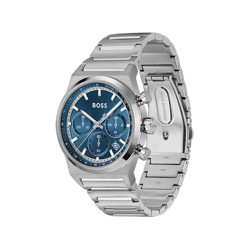Montre Boss Candor Chrono Bleu - Id&eacute;es cadeaux Homme | Histoire d&rsquo;Or