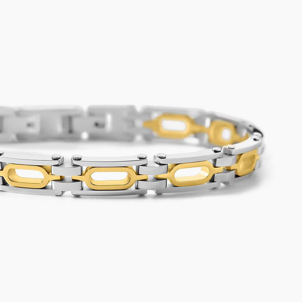 Bracelet Jourdan Wild Acier Blanc Et Jaune - Bijoux sans pierre Homme | Histoire d&rsquo;Or
