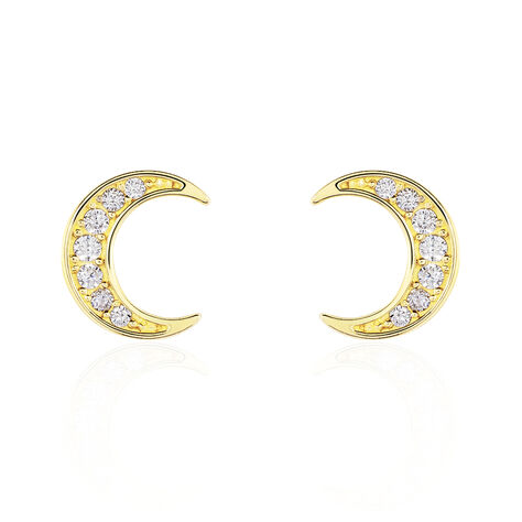 Boucles D'oreilles Pendantes Francoise-marie Lune Or Jaune Oxyde - Boucles d'oreilles pendantes Femme | Histoire d’Or