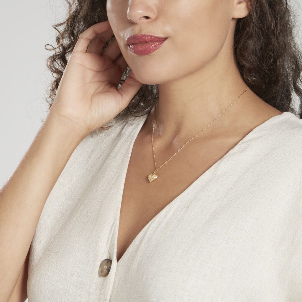 Pendentif Eudocie Coeur Mat Et Brillant Or Jaune - Pendentifs Femme | Histoire d’Or