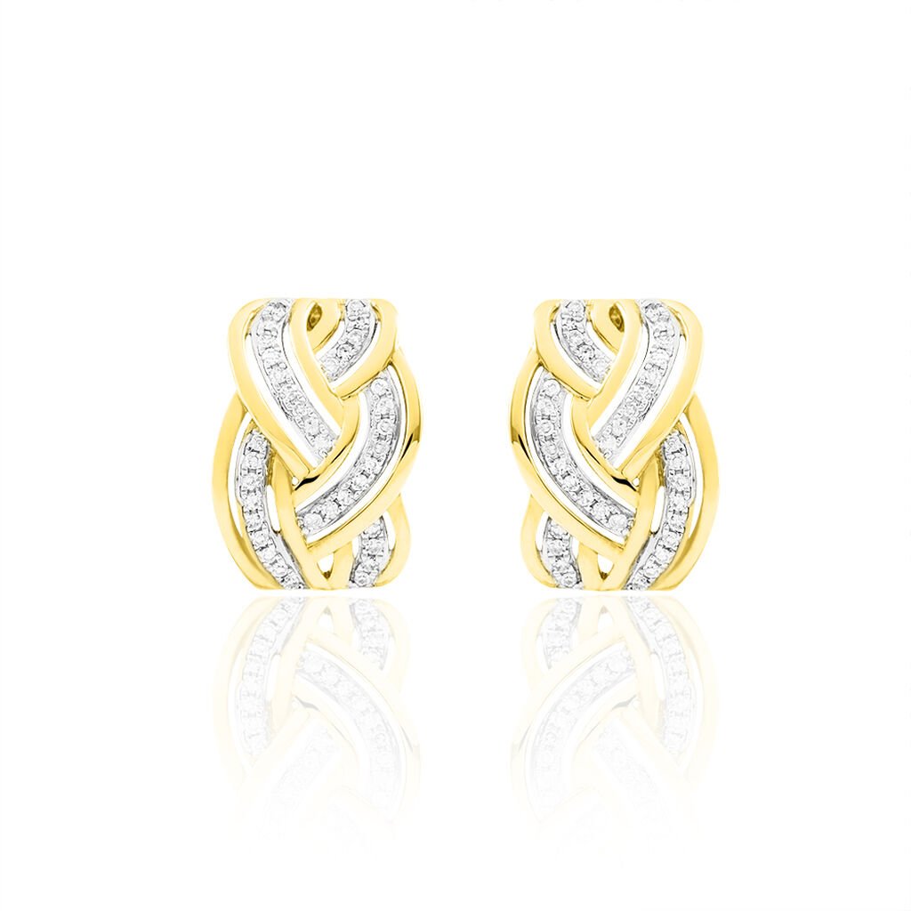 Boucles D'oreilles Puces Leopoldine Or Jaune Diamant - Boucles d'oreilles pendantes Femme | Histoire d&rsquo;Or