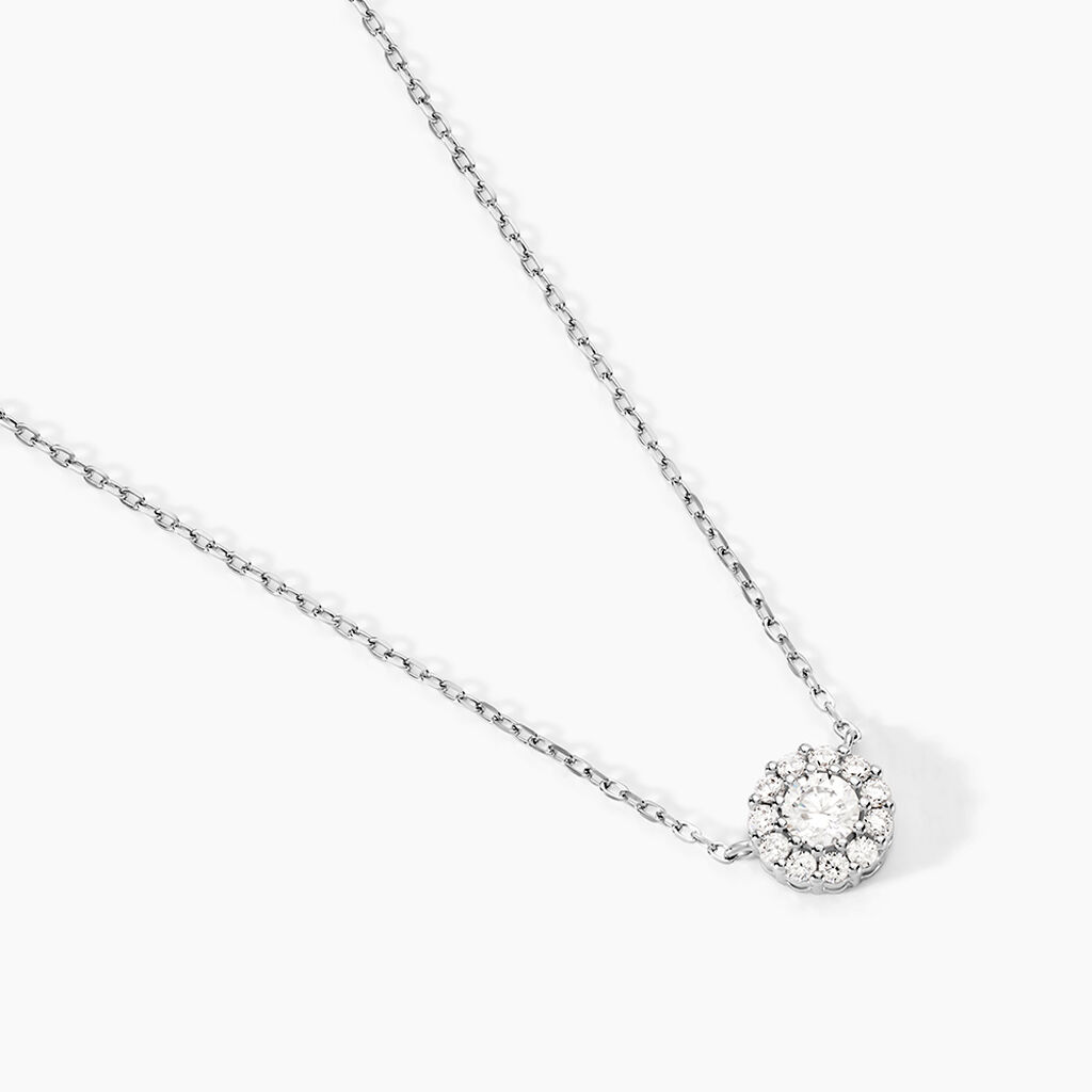 Collier Swanny Argent Blanc Oxyde De Zirconium - Colliers fantaisie Femme | Histoire d&rsquo;Or