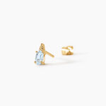 Boucles D'Oreilles Puces Ormonde Argent Dor&eacute; A L'Or 750/1000 Topaze - Clous d'oreilles Femme | Histoire d&rsquo;Or