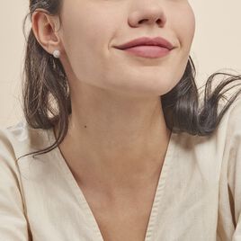 Boucles D'oreilles Puces Ayana Argent Blanc - Boucles d'oreilles fantaisie Femme | Histoire d’Or