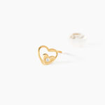 Boucles D'oreilles Puces Terentille Coeur Or Jaune Oxyde De Zirconium - Clous d'oreilles Enfant | Histoire d&rsquo;Or