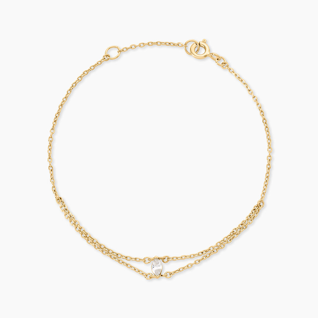 Bracelet Sparkle Argent Dor&eacute; A L'Or 750/1000 Oxyde De Zirconium - Bracelets Femme | Histoire d&rsquo;Or