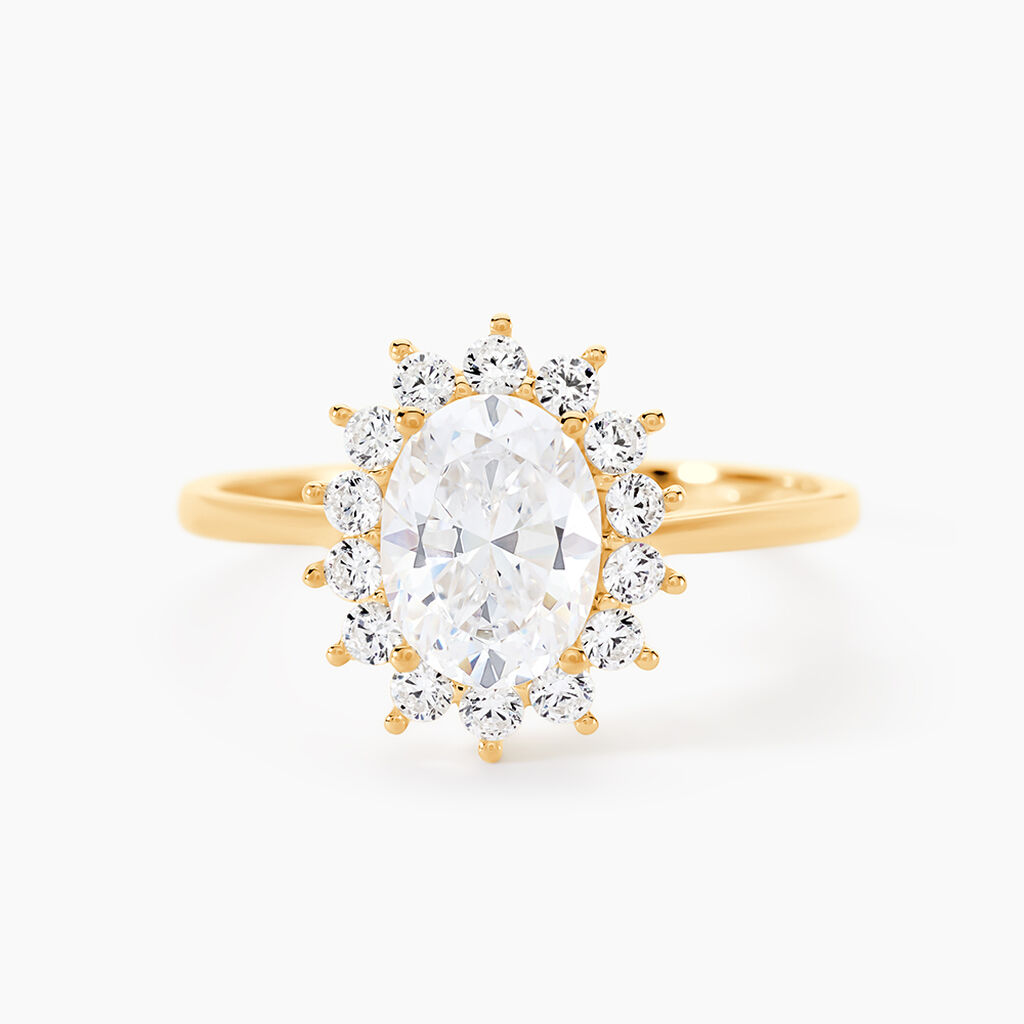 Bague Or Jaune Emilius  Oxyde De Zirconium - Bagues solitaires Femme | Histoire d&rsquo;Or
