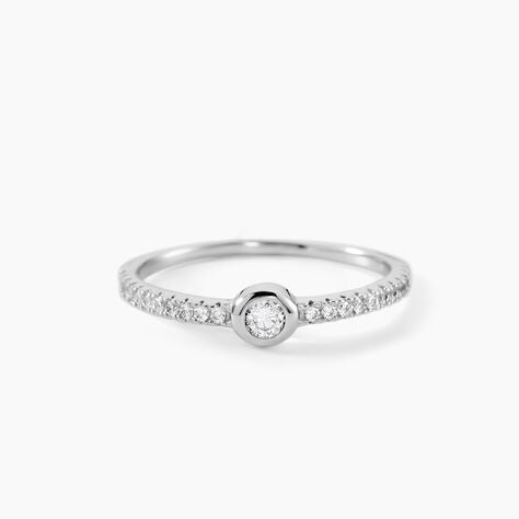 Bague Maryne Argent Blanc Oxyde De Zirconium - Bagues solitaires Femme | Histoire d&rsquo;Or