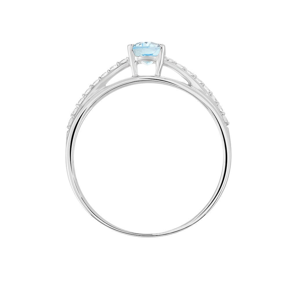 Bague Solitaire Tahyss Or Blanc Topaze Et Oxyde De Zirconium - Bagues solitaires Femme | Histoire d&rsquo;Or