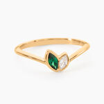 Bague Amazone Plaqu&eacute; Or Jaune Oxyde De Zirconium - Bagues avec pierre Femme | Histoire d&rsquo;Or