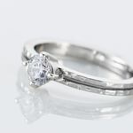 Bague Solitaire Argent Blanc Candi Oxyde De Zirconium - Bagues solitaires Femme | Histoire d&rsquo;Or