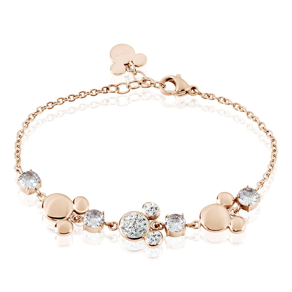 Bracelet Disney Acier Doré Rose Oxyde - Bracelets fantaisie Femme | Histoire d’Or