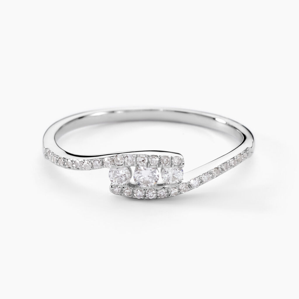 Bague Eternite Or Blanc Diamant - Bagues avec pierre Femme | Histoire d’Or