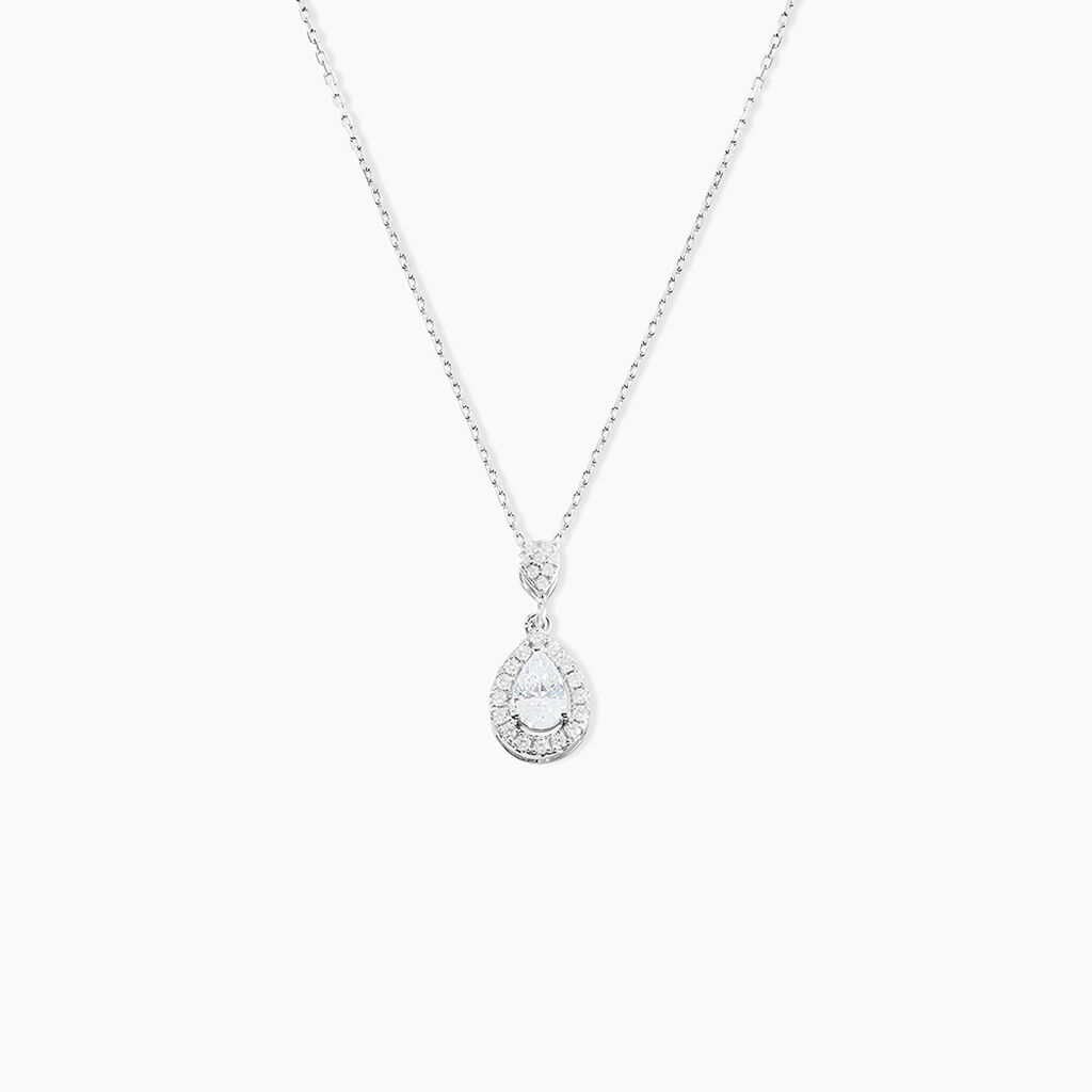 Collier Or Blanc Uxellus Oxyde De Zirconium - Colliers Femme | Histoire d’Or