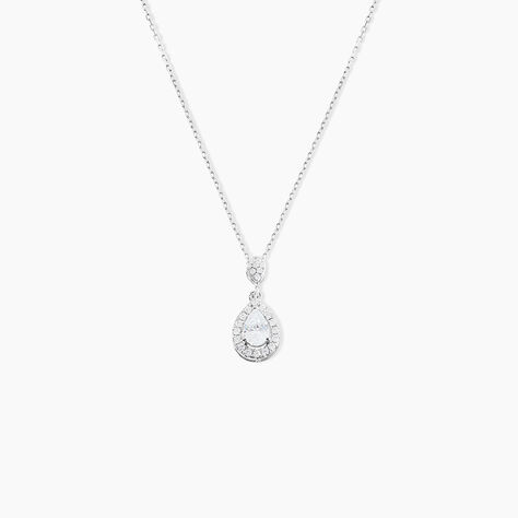 Collier Or Blanc Uxellus Oxyde De Zirconium - Colliers Femme | Histoire d’Or