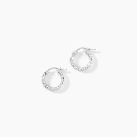 Créoles Cayla Or Blanc - Boucles d'oreilles créoles Femme | Histoire d’Or