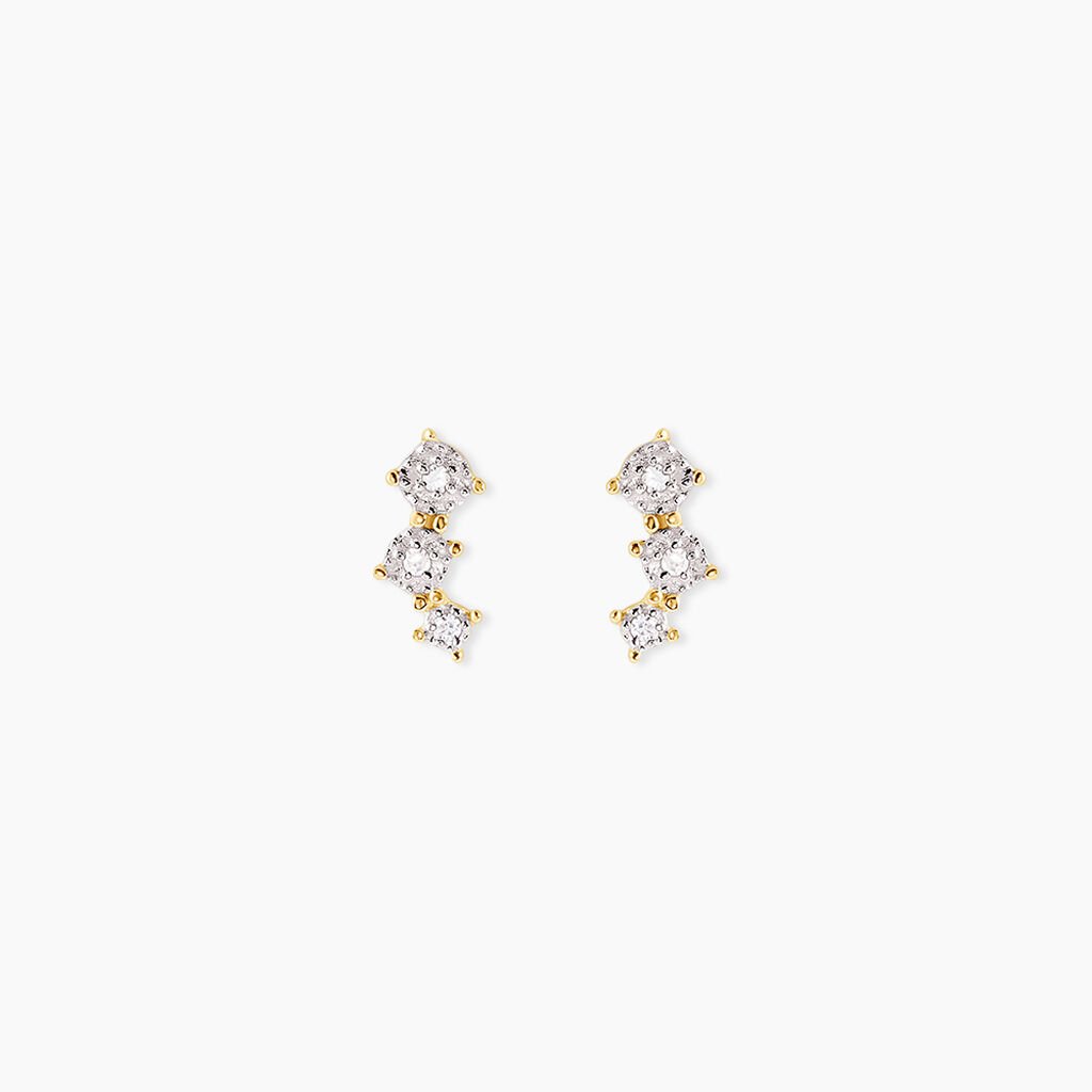 Boucles D'oreilles Puces Xene Or Jaune Diamant - Clous d'oreilles Femme | Histoire d&rsquo;Or