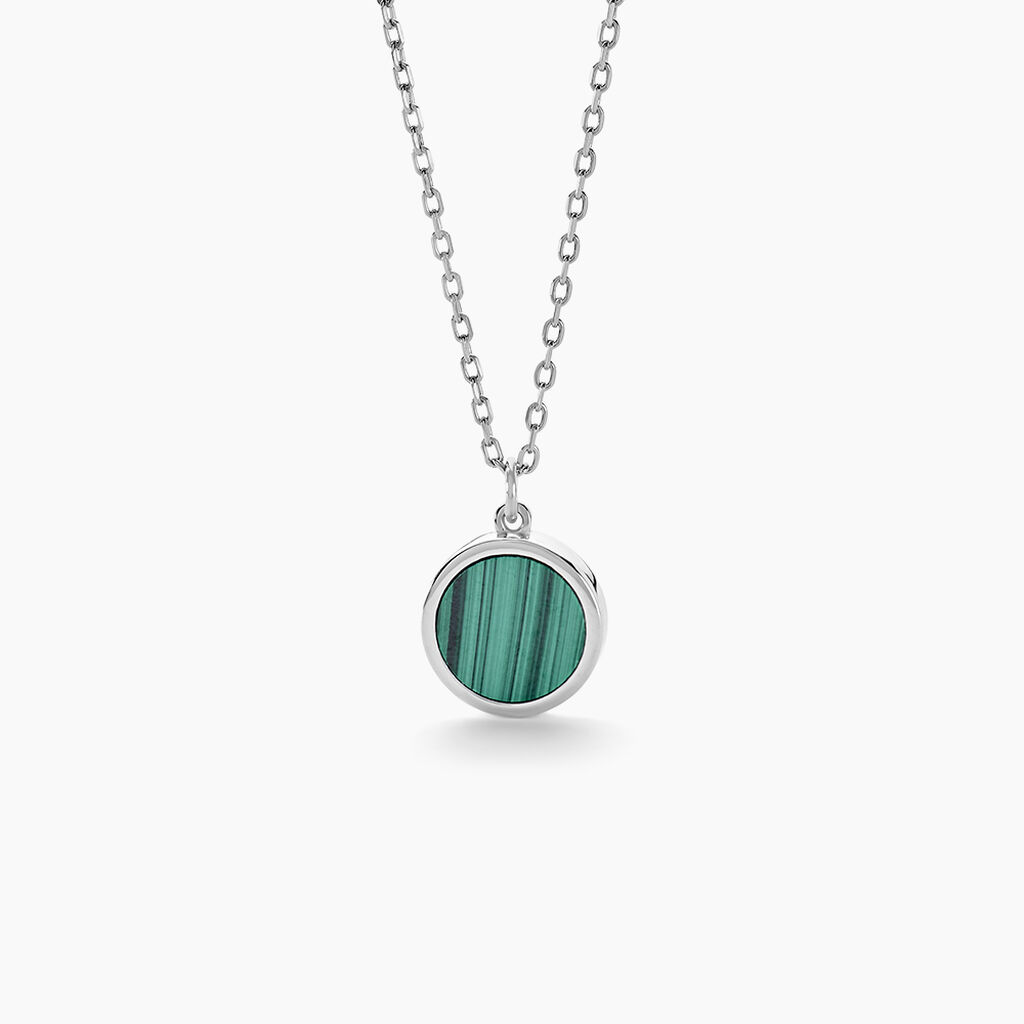 Collier Reversible Argent Blanc Malachite Onyx - Colliers fantaisie Femme | Histoire d’Or