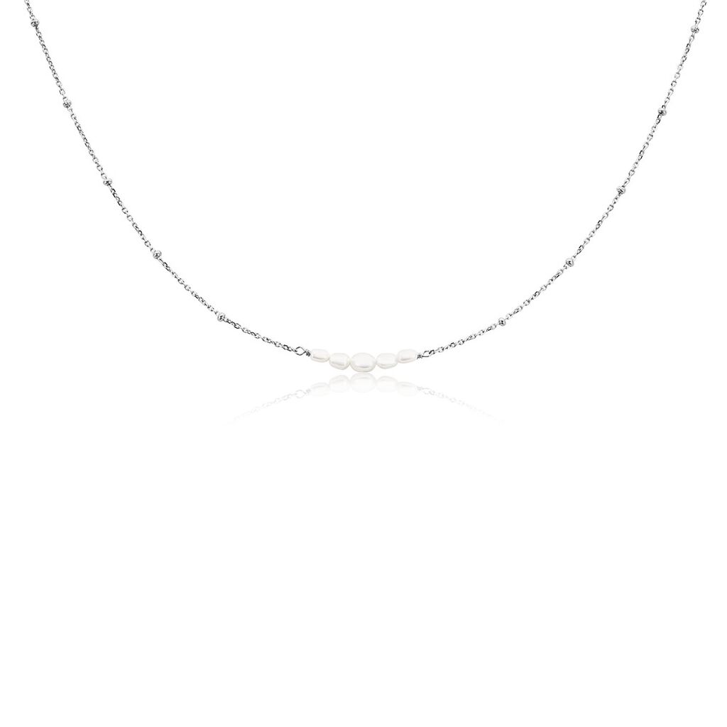 Collier Blaine Argent Blanc Perle De Culture - Colliers fantaisie Femme | Histoire d&rsquo;Or