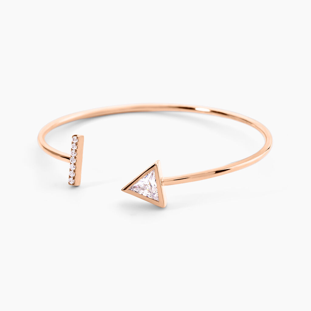 Bracelet Jonc Smita Argent Rose Oxyde De Zirconium - Bracelets joncs Femme | Histoire d&rsquo;Or