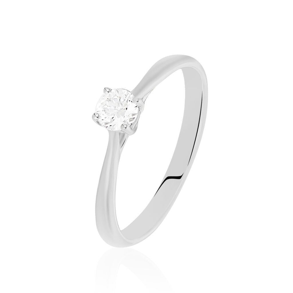 Bague Solitaire Victoria Or Blanc Diamant - Bagues solitaires Femme | Histoire d&rsquo;Or