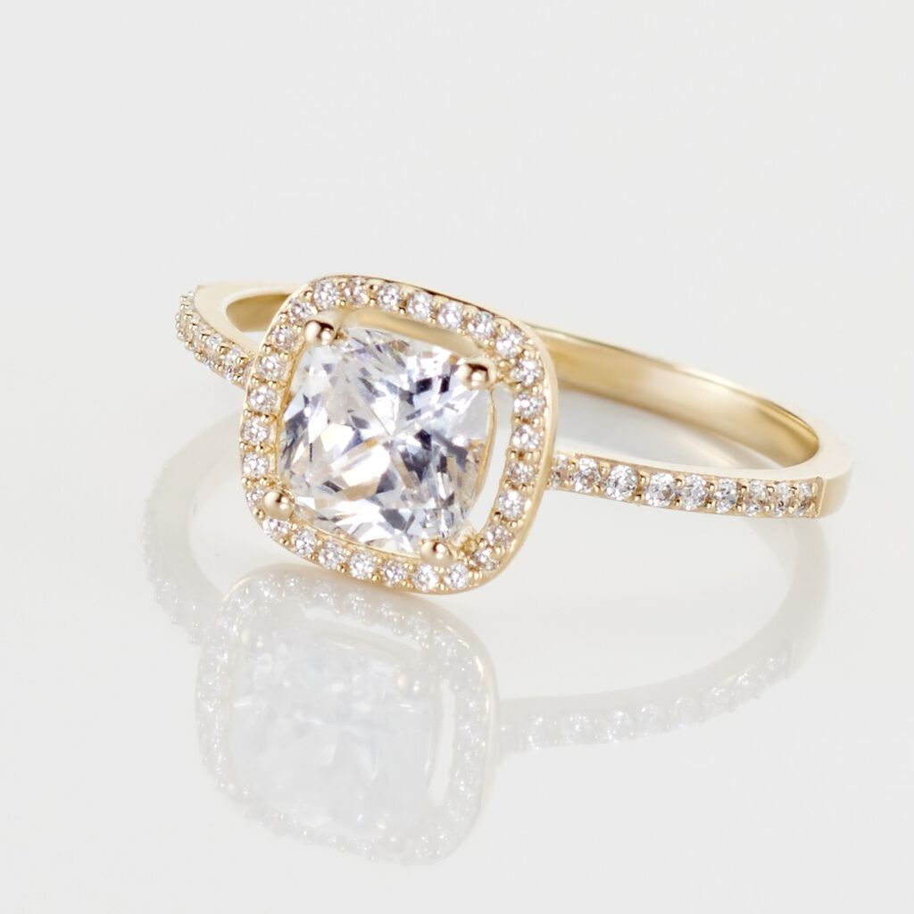 Bague Or Jaune Adrienne Oxydes De Zirconium - Bagues solitaires Femme | Histoire d&rsquo;Or