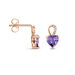 Boucles D'oreilles Puces Argent Rose Atieno Oxyde De Zirconium - Boucles d'Oreilles Coeur Femme | Histoire d’Or