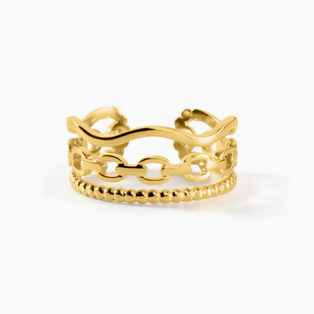 Bague Eva Acier Jaune - Bagues fantaisie Femme | Histoire d&rsquo;Or