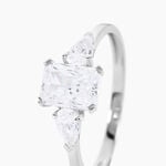 Bague Saelle Or Blanc Oxyde De Zirconium - Bagues solitaires Femme | Histoire d&rsquo;Or