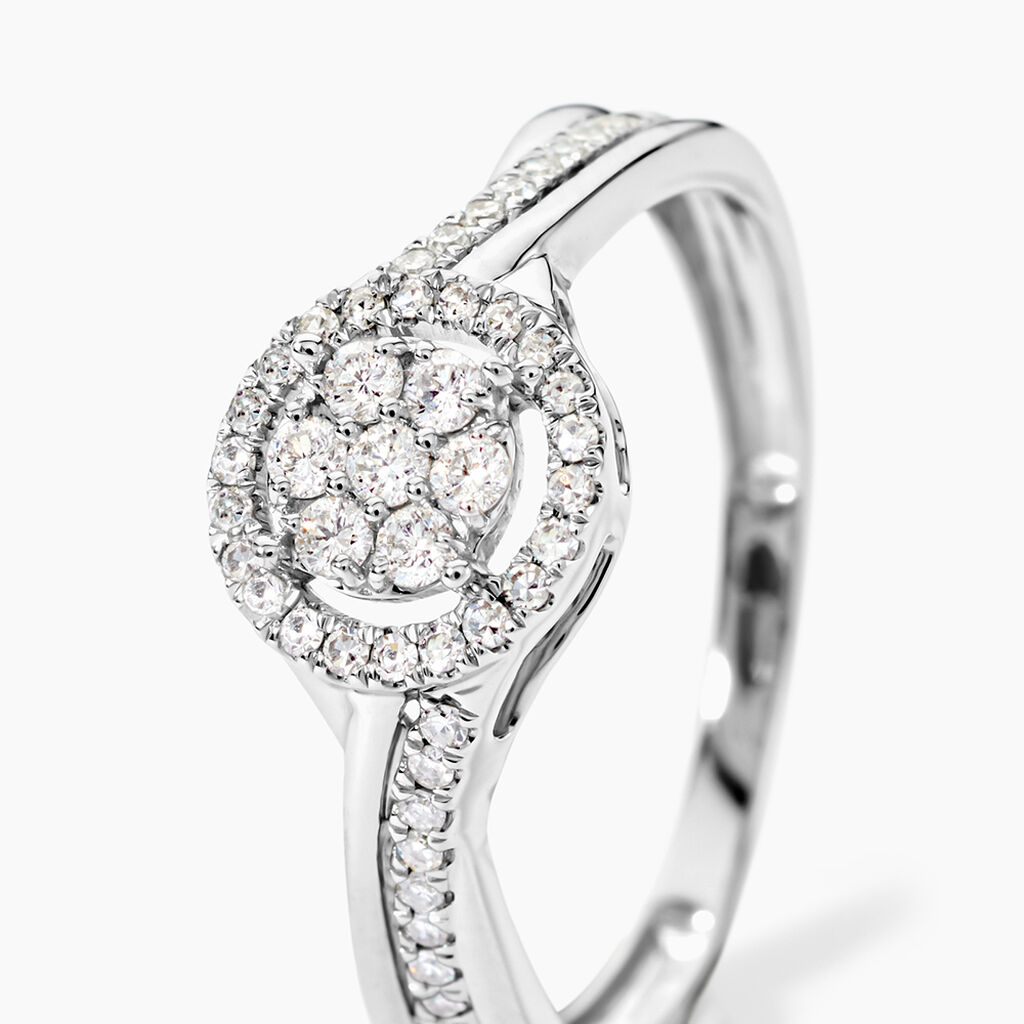 Bague Cissy Platine Blanc Diamant - Bagues avec pierre Femme | Histoire d&rsquo;Or