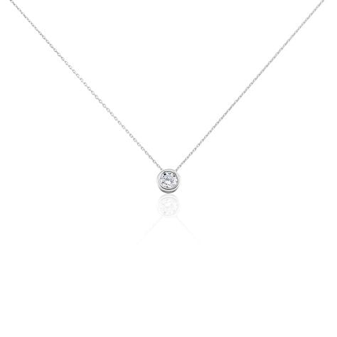 Collier Columbine Or Blanc Oxyde De Zirconium Blanc - Colliers Femme | Histoire d&rsquo;Or