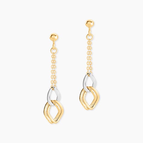 Boucles D'oreilles Pendantes Louisa Or Bicolore - Boucles d'oreilles pendantes Femme | Histoire d&rsquo;Or