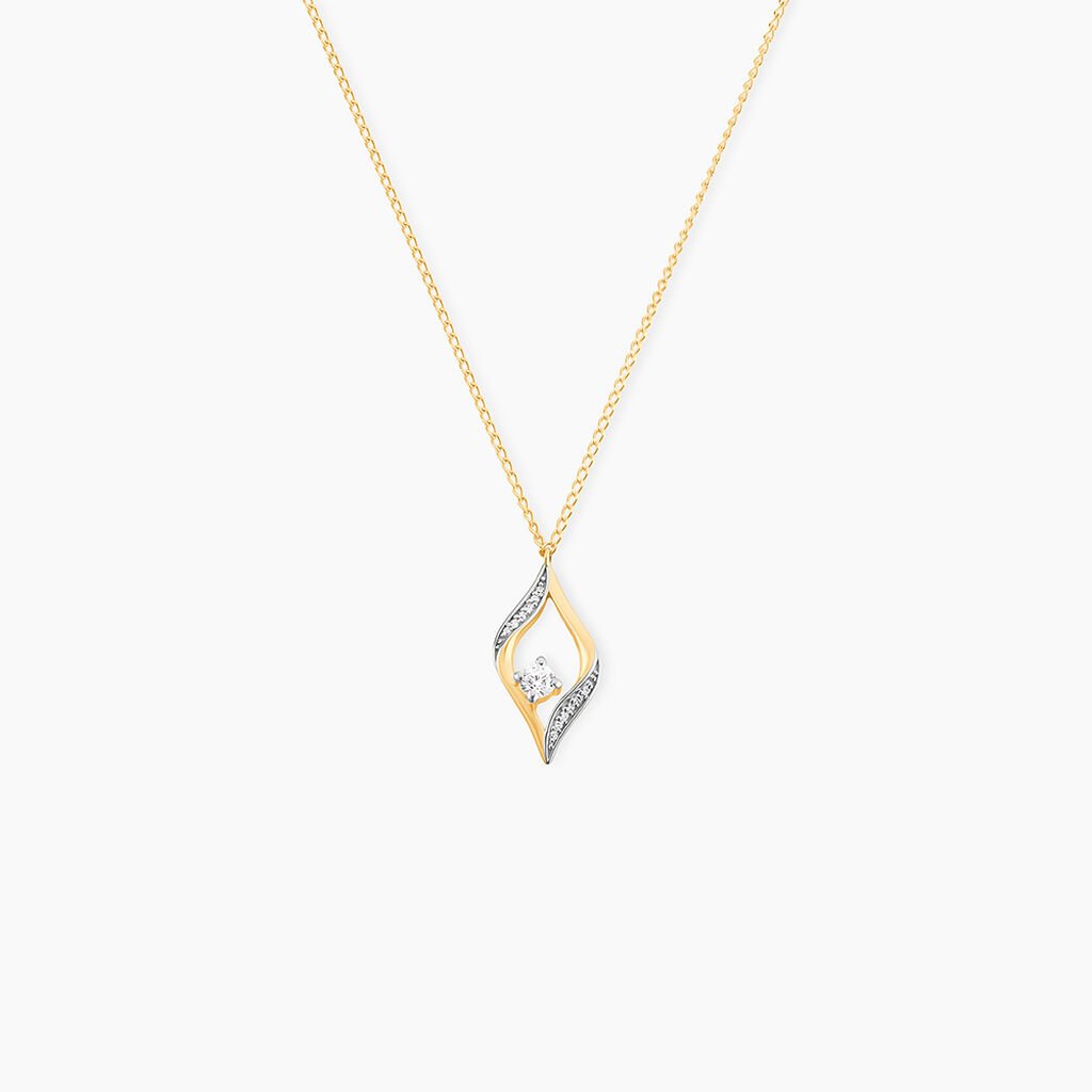 Collier Eye Or Jaune Oxyde De Zirconium - Colliers Femme | Histoire d&rsquo;Or