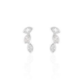 Bijoux D'oreilles Elohane Argent Blanc Oxyde De Zirconium - Boucles d'Oreilles Plume Femme | Histoire d’Or