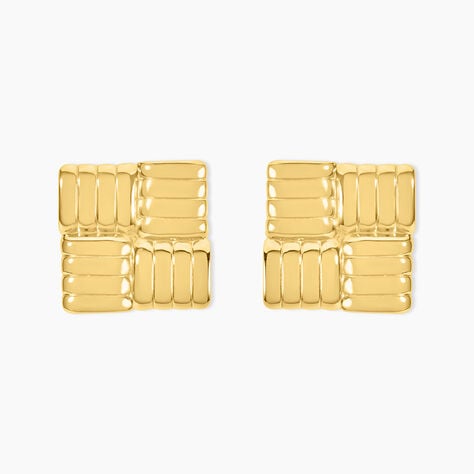 Boucles D'Oreilles Puces Lilly Acier Jaune - Boucles d'oreilles fantaisie Femme | Histoire d&rsquo;Or