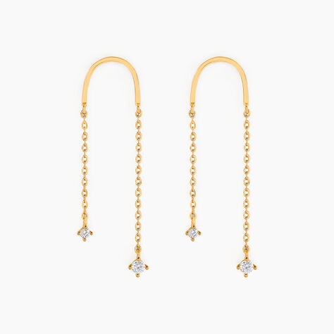 Boucles D'oreilles Pendantes Falling Star Or Jaune Oxyde De Zirconium - Boucles d'oreilles pendantes Femme | Histoire d&rsquo;Or